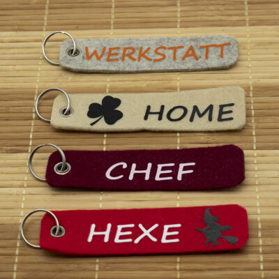 Filz Schlüsselanhänger mit Text