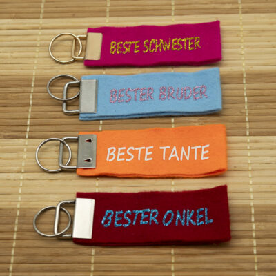 Filz Schlüsselanhänger mit Text