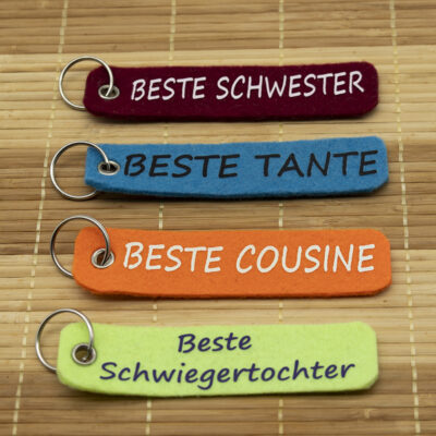 Filz Schlüsselanhänger mit Text
