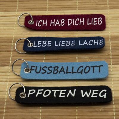 Filz Schlüsselanhänger mit Text