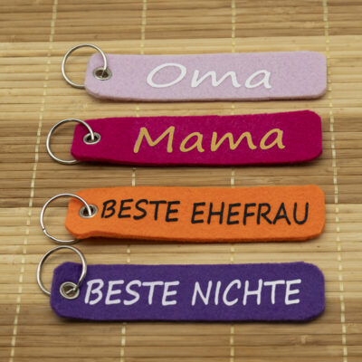 Filz Schlüsselanhänger mit Text